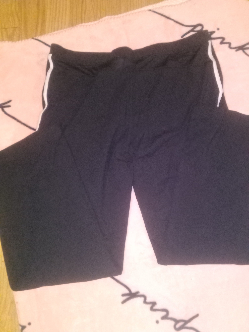 Athletic Works Black Shorts with White Side Stripes